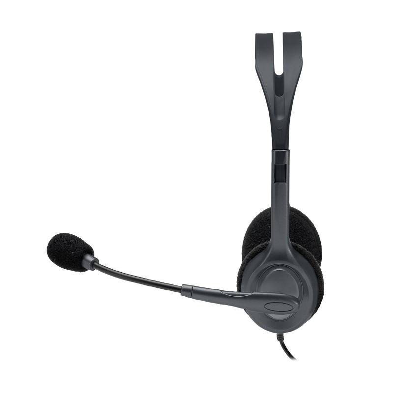 Logitech Stereo Headset H110 Kopfhörer Verkabelt Kopfband Büro Callcenter Grau