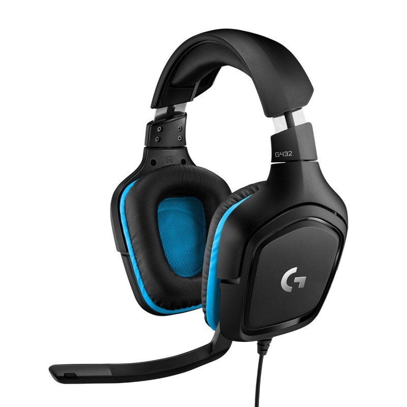 Logitech G G432 7.1 Surround Sound Wired Gaming Headset Auricolare Cablato A Padiglione Giocare Nero, Blu