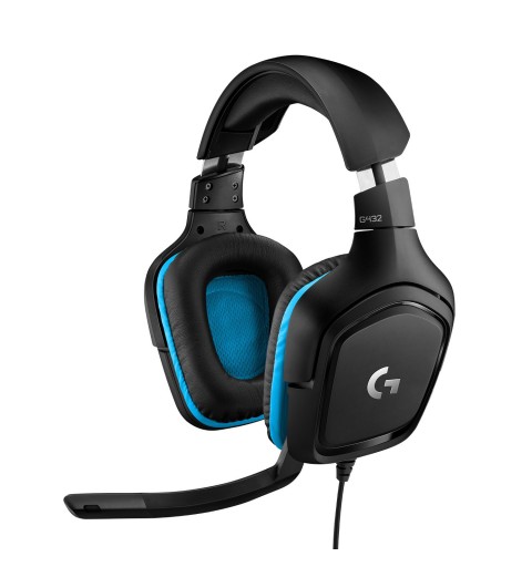 Logitech G G432 7.1 Surround Sound Wired Gaming Headset Auricolare Cablato A Padiglione Giocare Nero, Blu