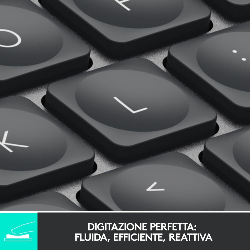 Logitech MX Keys Mini Minimalist Wireless Illuminated Keyboard teclado RF Wireless + Bluetooth QWERTY Italiano Grafito