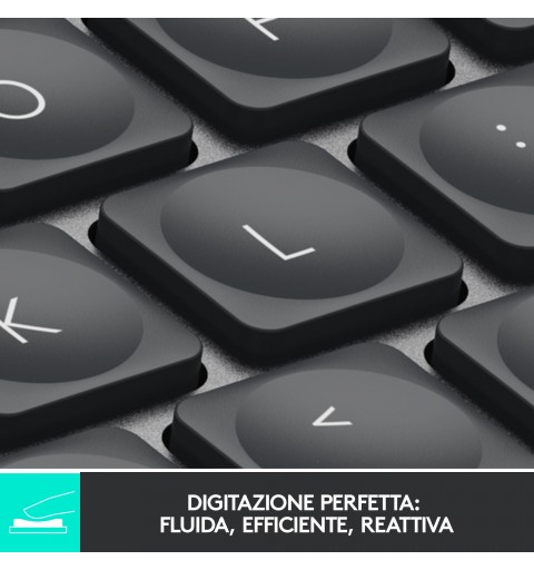 Logitech MX Keys Mini Minimalist Wireless Illuminated Keyboard clavier RF sans fil + Bluetooth QWERTY Italien Graphite