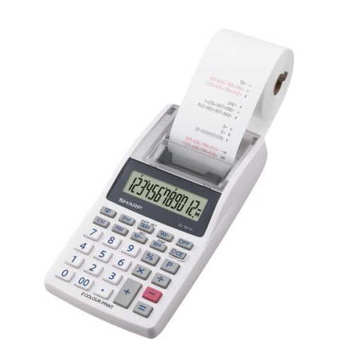 Sharp EL-1611V Taschenrechner Desktop Finanzrechner Grau, Weiß