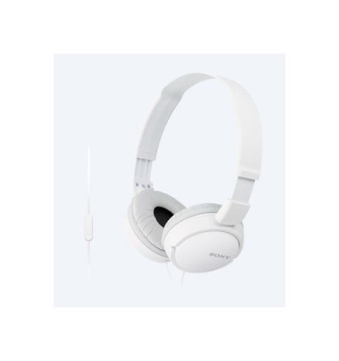 Sony MDR-ZX110AP Auricolare Cablato A Padiglione Musica e Chiamate Bianco