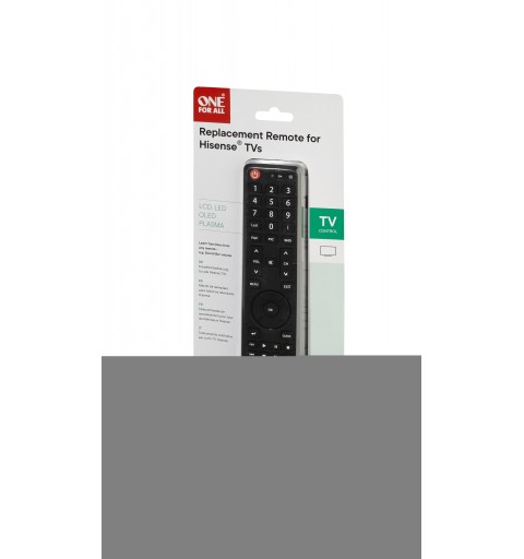 One For All TV Replacement Remotes Hisense TV Replacement Remote