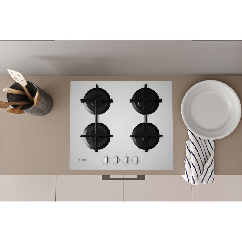 Indesit ING 61T WH hob White Built-in 59 cm Gas 4 zone(s)