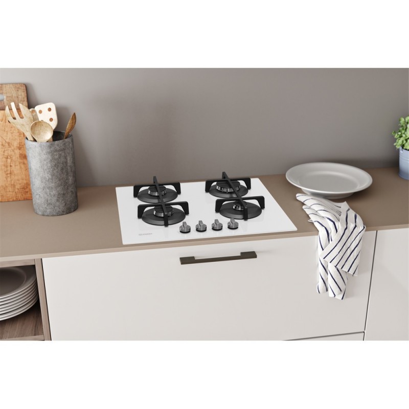 Indesit ING 61T WH hobs Blanco Integrado 59 cm Encimera de gas 4 zona(s)