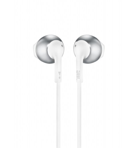 JBL Tune 205 Auriculares Alámbrico Dentro de oído Música Cromo, Blanco