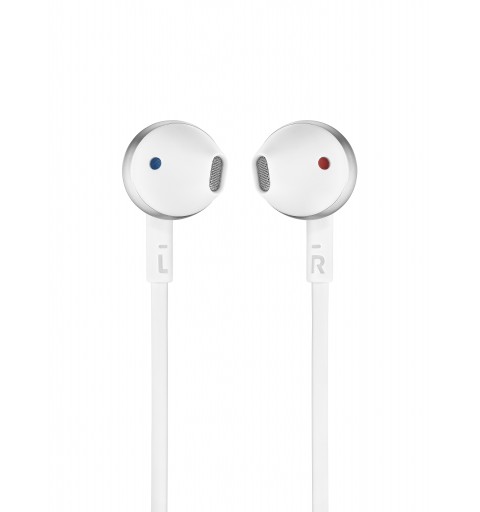 JBL Tune 205 Auricolare Cablato In-ear MUSICA Cromo, Bianco