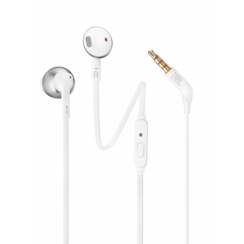 JBL Tune 205 Auriculares Alámbrico Dentro de oído Música Cromo, Blanco