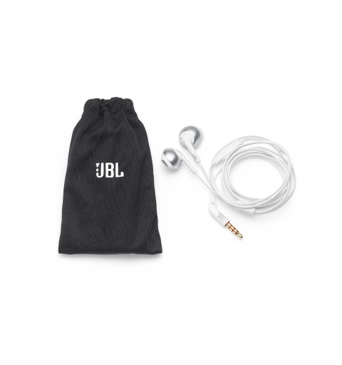 JBL Tune 205 Auricolare Cablato In-ear MUSICA Cromo, Bianco