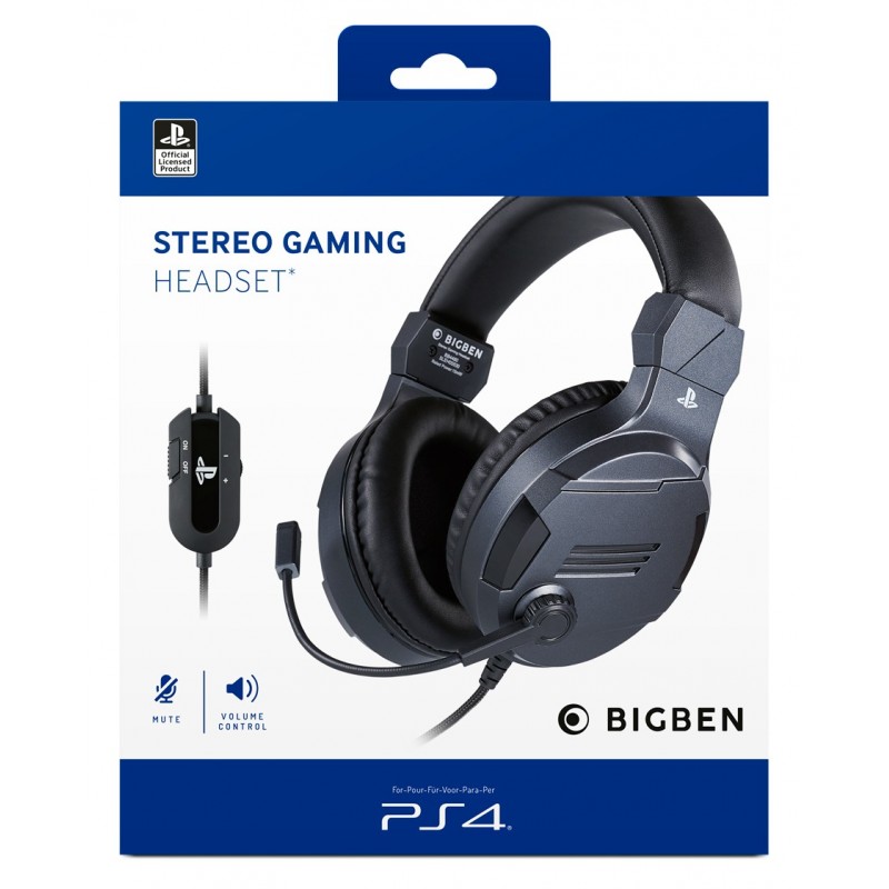 BIG BEN PS4OFHEADSETV3TITAN headphones headset Wired Head-band Gaming Titanium