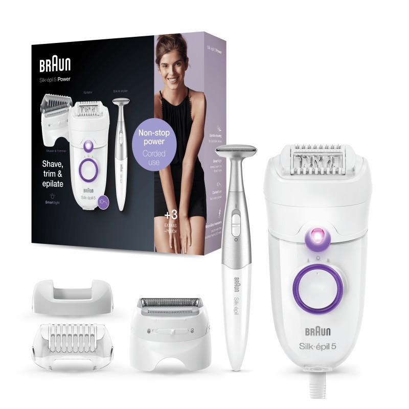 Braun Silk-épil 5 825 Power 28 pince(s) Blanc, Violet