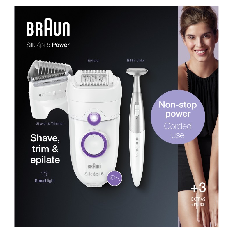 Braun Silk-épil 5 825 Power 28 tweezers White, Purple