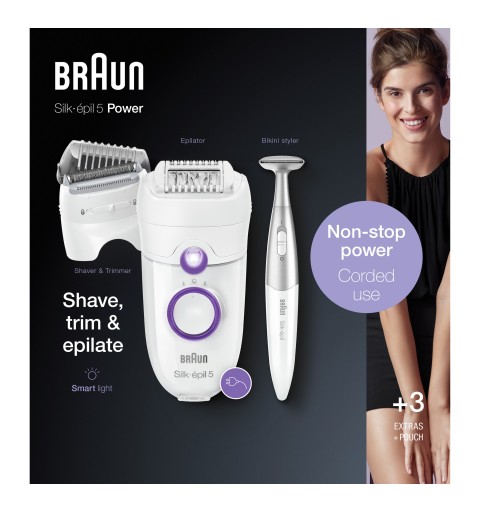 Braun Silk-épil 5 825 Power 28 tweezers White, Purple