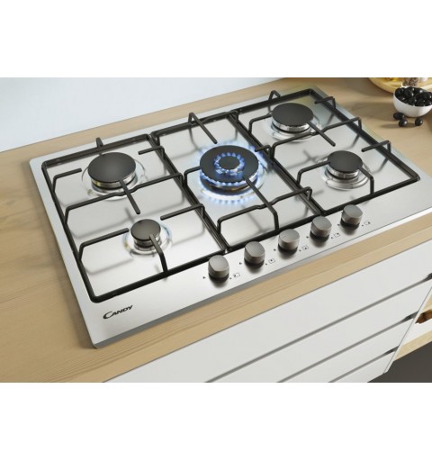 Candy Timeless CHW74WX Stainless steel Built-in 75 cm Gas 5 zone(s)