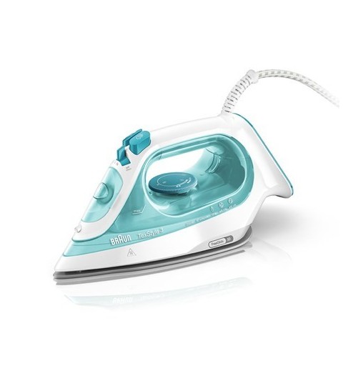 Braun SI 3041 GR Fer à vapeur Semelle en céramique 2350 W Turquoise, Blanc