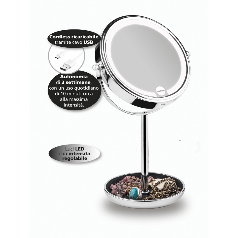 Macom Enjoy & Relax 233 miroir de maquillage Autonome Rond Chrome