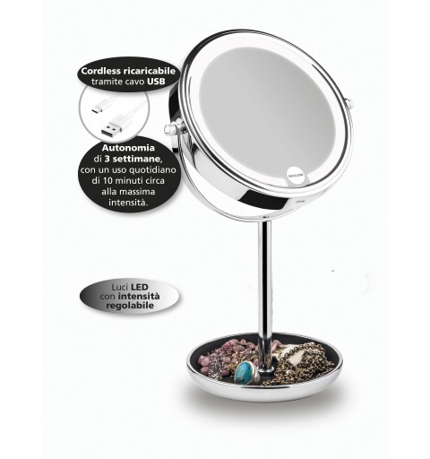 Macom Enjoy & Relax 233 miroir de maquillage Autonome Rond Chrome