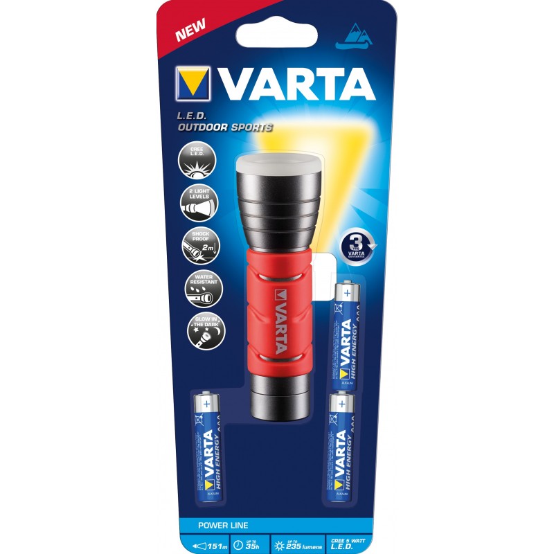 Varta 17627101421 Negro, Rojo Linterna de mano LED