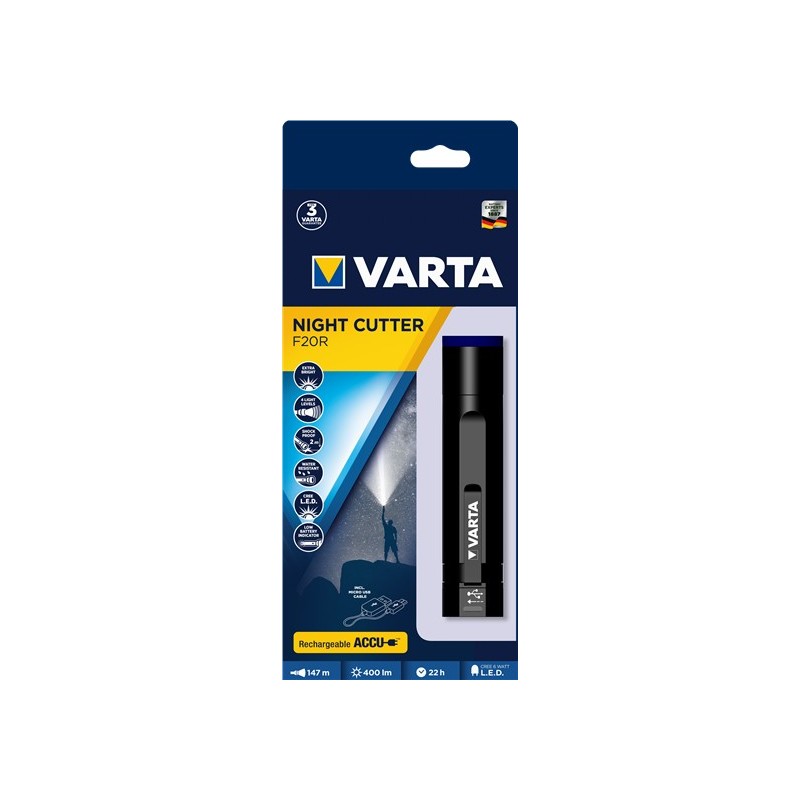 Varta Night Cutter F20R Black Hand flashlight LED