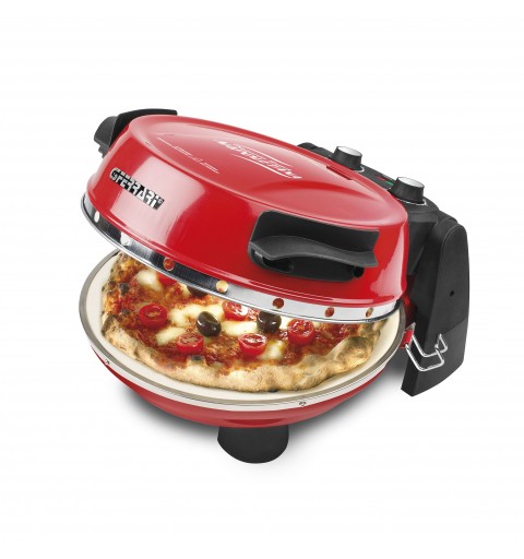 G3 Ferrari Pizzeria Snack Napoletana Pizzamacher Ofen 1 Pizza Pizzen 1200 W Schwarz, Rot