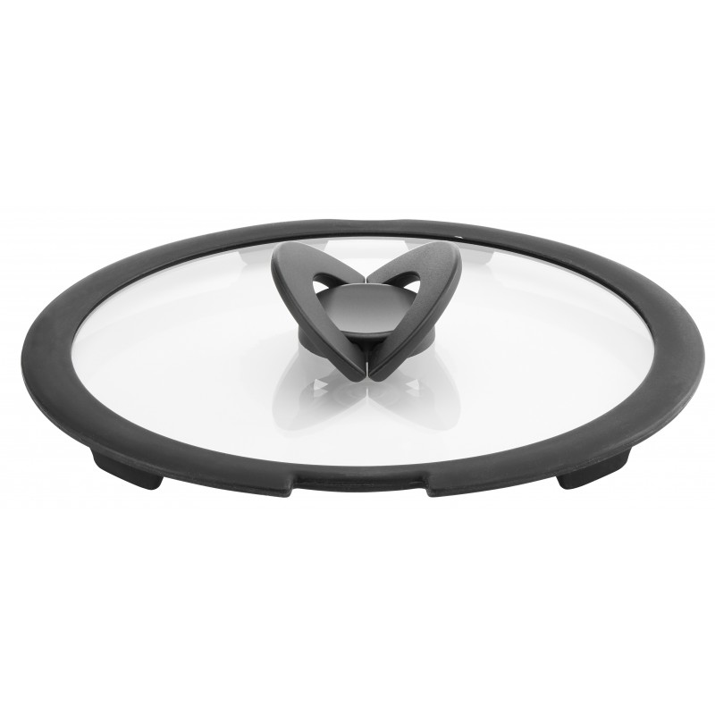 Lagostina 010244060122 couvercle Rond Noir, Transparent