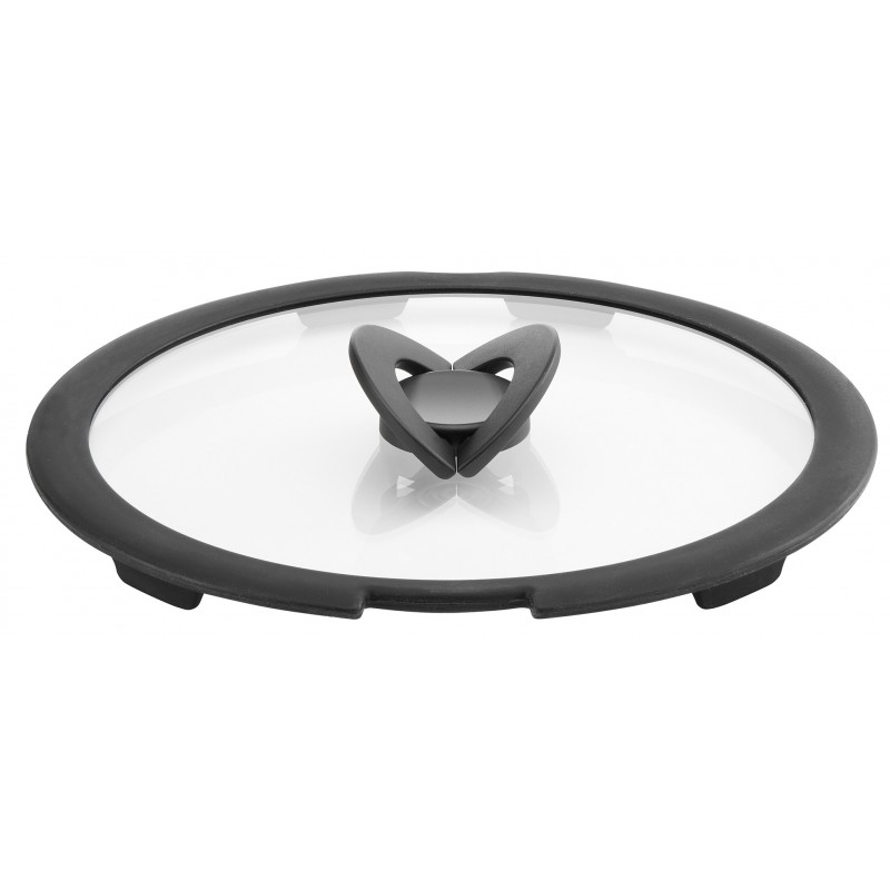 Lagostina 010244060124 couvercle Rond Noir, Transparent