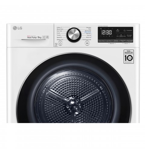 LG RC90V9AV2W Asciugatrice 9 kg Pompa di Calore Libera installazione Carica frontale A+++