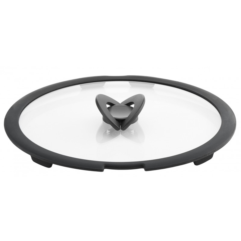 Lagostina 010244060128 couvercle Rond Noir, Transparent