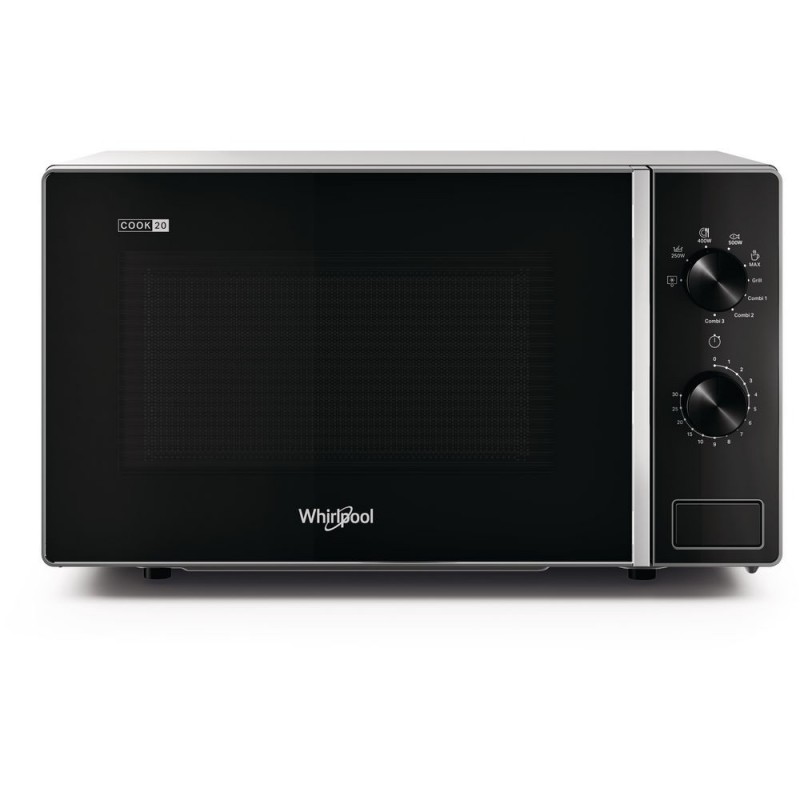 Whirlpool MWP 103 SB Encimera Microondas con grill 20 L 700 W Negro, Plata