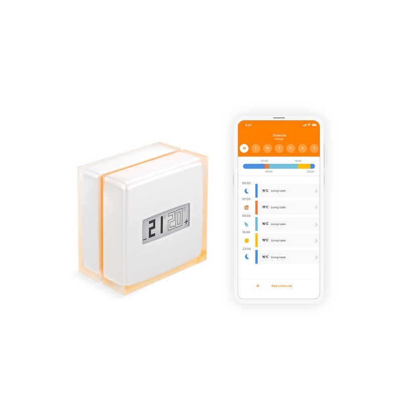 Netatmo Smart Thermostat RF Durchscheinend, Weiß