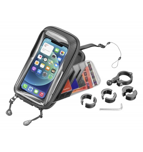 Cellularline Rider Shield - Universal Waterproof smartphone holder for handlebars Black