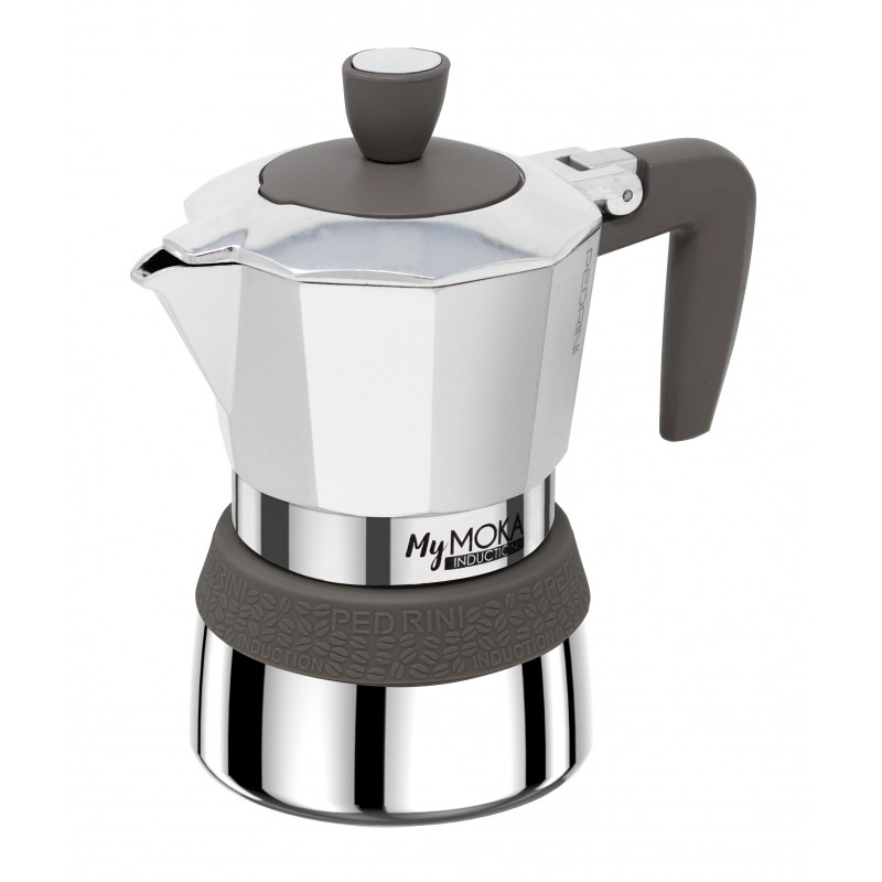 Pedrini MyMoka induction Moka pot Brown, Stainless steel