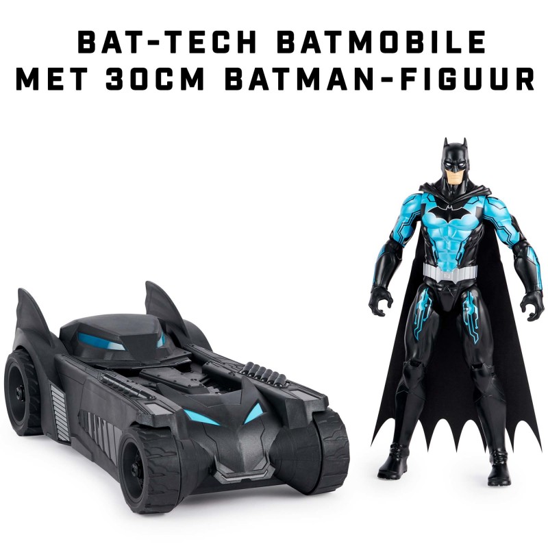 DC Comics BATMAN, action figure di Tactical BATMAN da 30 cm e veicolo Batmobile