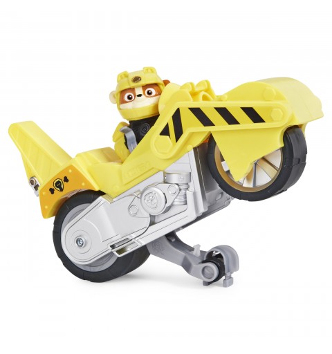 PAW Patrol , Moto Pups Rubble’s Deluxe Pull Back Motorcycle Vehicle with Wheelie Feature and Figure