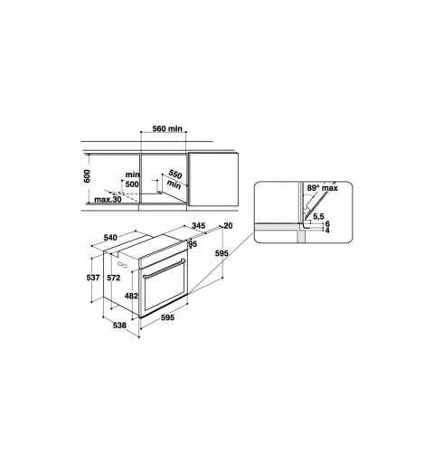 Hotpoint FI6 861 SP IX HA forno 73 L 3650 W A+ Nero, Acciaio inossidabile