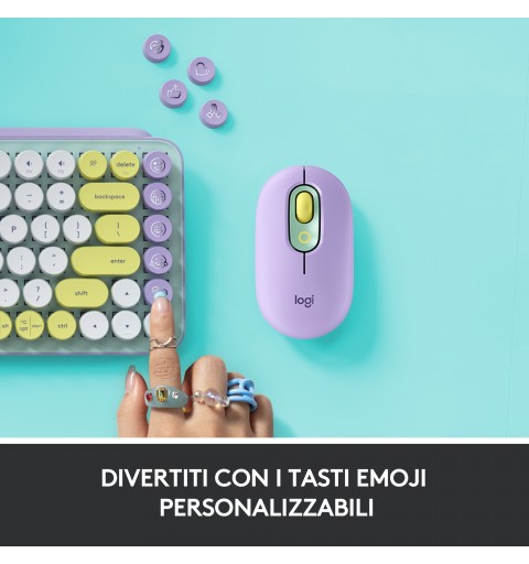 Logitech Pop Keys teclado RF Wireless + Bluetooth QWERTY Italiano Color menta