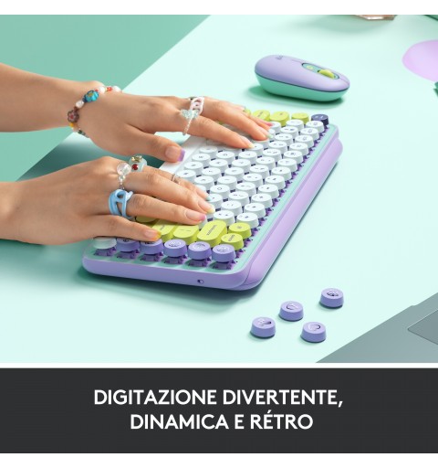 Logitech Pop Keys Tastatur RF Wireless + Bluetooth QWERTY Italienisch Mintfarbe