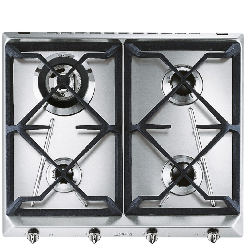 Smeg SRV564GH3 hobs Acero inoxidable Integrado 60 cm Encimera de gas 4 zona(s)