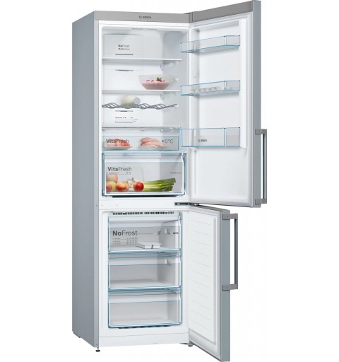 Bosch Serie 4 KGN36XLER fridge-freezer Freestanding 326 L E Stainless steel