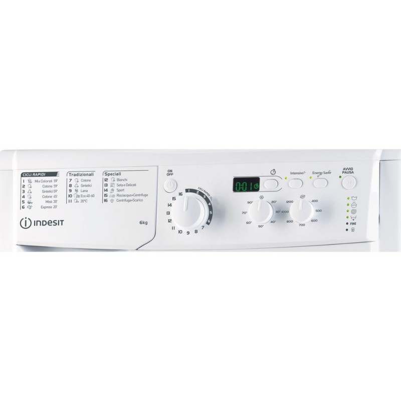 Indesit EWSD 61251 W IT N washing machine Front-load 6 kg 1200 RPM F White