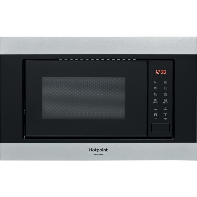 Hotpoint MF20S IX HA Intégré (placement) Micro-ondes uniquement 20 L 800 W Noir, Acier inoxydable