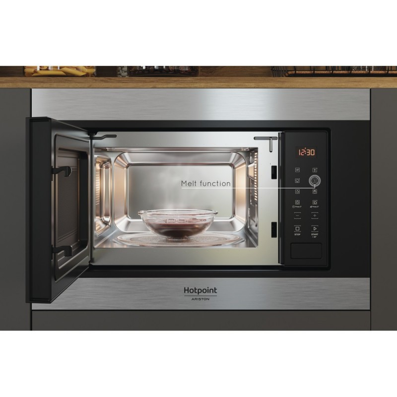 Hotpoint MF20S IX HA Built-in Solo microwave 20 L 800 W Black, Stainless steel