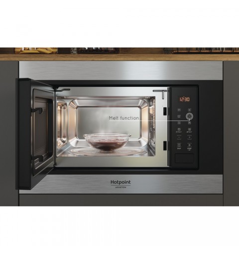 Hotpoint MF20S IX HA Built-in Solo microwave 20 L 800 W Black, Stainless steel