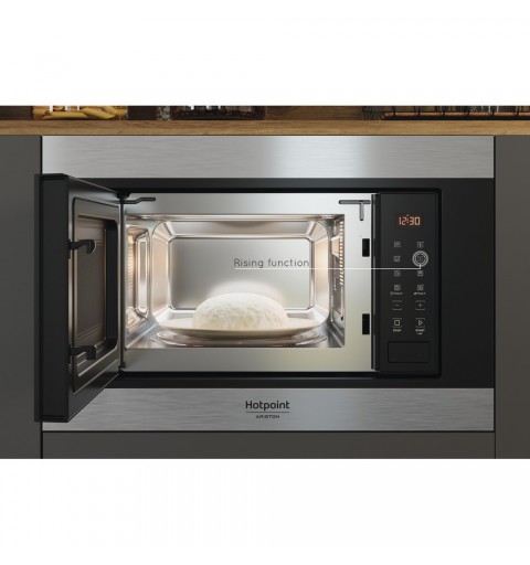 Hotpoint MF20S IX HA Intégré (placement) Micro-ondes uniquement 20 L 800 W Noir, Acier inoxydable