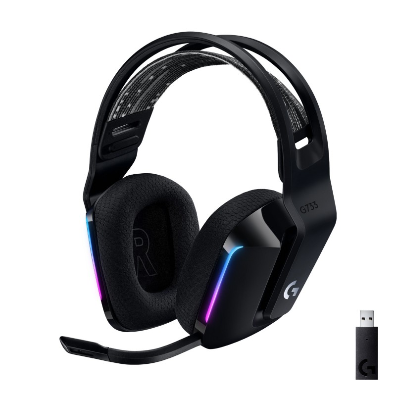 Logitech G G733 LIGHTSPEED Wireless RGB Gaming Headset Auricolare A Padiglione Giocare Nero