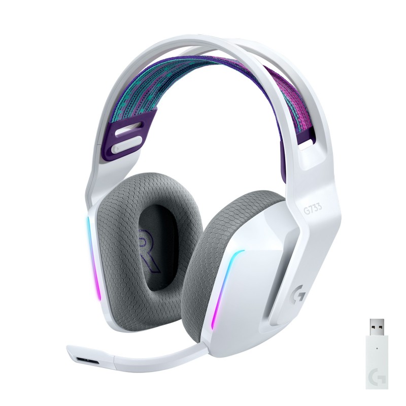 Logitech G G733 LIGHTSPEED Wireless RGB Gaming Headset Auriculares Inalámbrico Diadema Juego Blanco