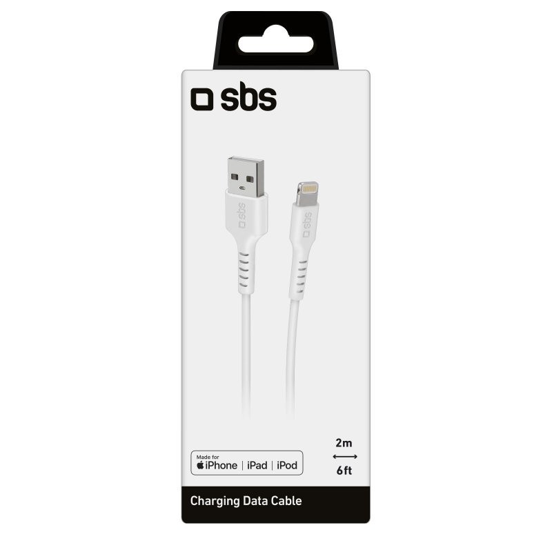 SBS TECABLEUSBIP5289W câble Lightning 2 m Blanc