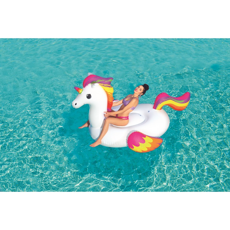 Bestway 41113 Aufblasbares Spielzeug für Pool & Strand Mehrfarbig, Weiß Vinyl Aufsitz-Schwimmer