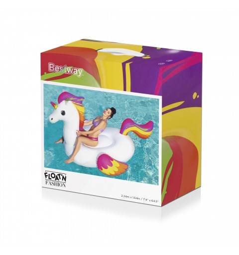Bestway 41113 Aufblasbares Spielzeug für Pool & Strand Mehrfarbig, Weiß Vinyl Aufsitz-Schwimmer